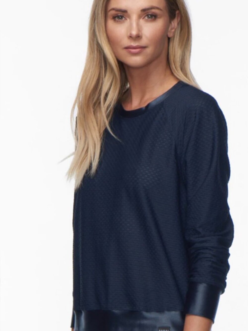 Koral Sofia Pullover — Size Medium, Midnight Blue, Mesh Knit Raglan, Made in USA - Picture 3 of 7